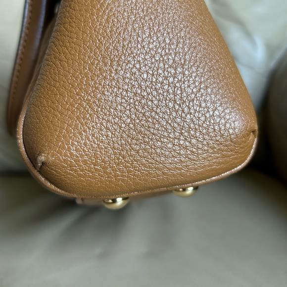 Vera Bradley Leather Quilted Mini Marlo Crossbody Saddle Brown - Picture 12 of 16